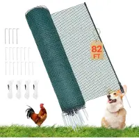 Vevor Clôture Filet Mobile 25x0,9 m Filet de Clôture pour Chien en Plastique Temporaire pour Poules