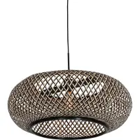Steinhauer Lampe suspendue en rotin noir Sparkled Ø60cm