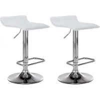 CLP Lot de 2 tabourets de bar Dyn, réglables en hauteur et pivotants, blancs