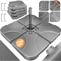 Kesser Support de parasol , ensemble de 4 pièces, poids du parasol : 60 litres / 80 kg, pour parasol de type "guirlande", en plastique