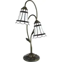 Clayre & Eef Lampe de table Tiffany 61 cm Marron Blanc Polyrésine