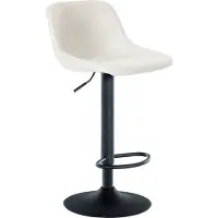 CLP Tabouret de bar Loft avec dossier, pivotant à 360°, couleur crème, revêtement en similicuir