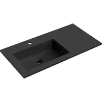 Mexen Otis lavabo à gauche encastré dans le plan de travail 91 x 46,5 cm, noir mat - 25189071L