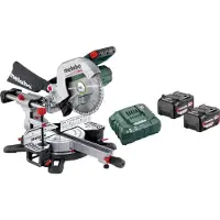 Metabo Kgs 18 Ltx Bl 254 2x 5.2ah Miter Saw Argenté One Size / EU Plug 220V