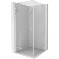 Mexen Cabine de douche à charnière gauche Lunar 90 x 90 cm, transparent, nickel brossé - 834-090-090-97-00-L