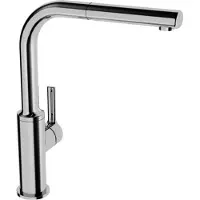 Hansa Mitigeur d'évier Ronda avec douchette extractible et tuyaux flexibles chromés, 1 pièce.