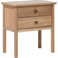 Beliani Table De Nuit À 2 Tiroirs Bois Bois Clair Salton