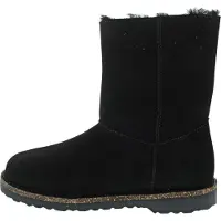 Birkenstock pour femme. 1030242 Uppsala Zip Shearling Leather Ankle Boots black (37), Cuir, Noir, Plat, Fermeture éclair, Casuel