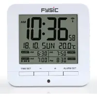 Fysic FKW-8 - Réveil numérique avec affichage de la température, blanc