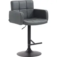 CLP Tabouret de bar Los Angeles, réglable en hauteur et pivotant | Couleur : gris, structure : noire
