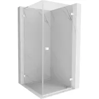 Mexen Lunar-B L cabine de douche pivotante droite 90 x 90 cm, transparent, blanc - 832L-090-090-20-00-P