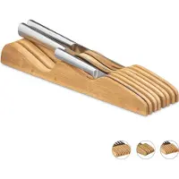Relaxdays 10020296_58 XL Messer-Schubladeneinsatz braun