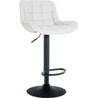 CLP Tabouret de bar Tover, pivotant à 360° et réglable en hauteur, blanc, en similicuir