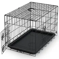 Avalo Banc pour chien XXL - - Cage pliable - 2 portes - 122x74x80 CM