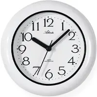 Atlanta 454/0 Horloge murale Horloge de table Horloge de salle de bains Quartz blanc rond protégé contre l'eau