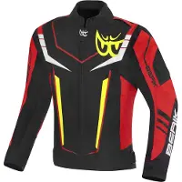 Berik Veste textile pour moto Radic Evo Plus, noir/blanc/rouge/jaune, 50