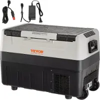 Vevor Glacière Électrique Portable de 45 L Réfrigérateur de Voiture Portable 12/24 V CC 100-240 V CA Frigo Voiture Double Zone 0,6 kW.h -20 °C à 10 °C Réglable Congélateur pour Camion Bateau Camping