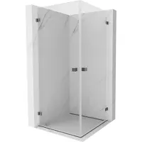 Mexen Lunar-B Duo cabine de douche à charnière 100 x 100 cm, transparent, gris canon brossé - 832-100L-100P-66-00