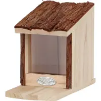 Esschert Design Mangeoire en bois naturel pour écureuil - Beige/Marron - H 17,8 cm