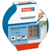 TESA ruban crêpe 56251, Masking Professional Outdoor, 38mm x 25m, pour l'intérieur et l'extérieur
