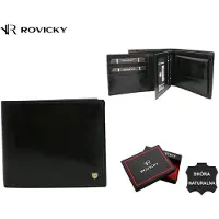 Rovicky Grand portefeuille en cuir pour homme sans fermoir -