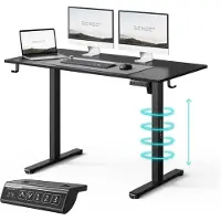 Sense7 NOJO LIGHT Bureau réglable en hauteur Électrique 120 x 60 cm Noir Bureau gaming Bureau d'ordinateur Bureau debout Memory Bureau pour le télétravail