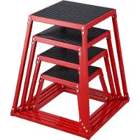 Vevor Boîte de Pliométrie 4PCs 305/458/609/762 mm Plateforme Pliométrique Charge 227 kg Boîte à Saut Musculation Fitness Crossfit pour Entraînement Pliométrique Step-ups Pompes Squats Gym Domicile
