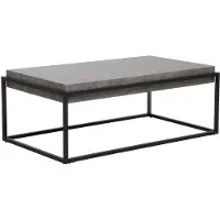 Beliani Table basse gris noir imitation béton piètement métal 115 x 64 cm rectangulaire moderne style industriel