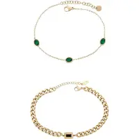 Faina Bracelet or / émeraude