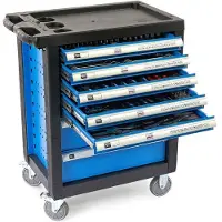 HBM servante à outils garnie 196 pièces, bleu