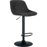 CLP Tabouret de bar Loft avec dossier, pivotant à 360°, noir, revêtement en tissu