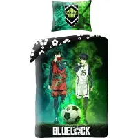 Halantex SP. z.o.o. Blue Lock 140x200 Cm/70x90 Cm Duvet Set Vert