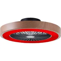 Brilliant Éventail noir Slimline avec bord en bois