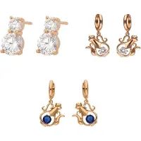 Faina Boucles d'oreilles bleu / or / transparent