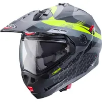 Caberg Tourmax X Sarabe, casque à bascule ,Mat Gris/Noir/Jaune Néon ,L
