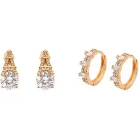 Faina Boucles d'oreilles or / transparent