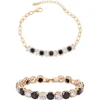 Faina Bracelet or / noir / transparent
