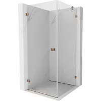 Mexen Lunar-B cabine de douche pivotante gauche 80 x 80 cm, transparent, or rose - 832-080-080-60-00-L