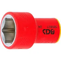Bgs Douille VDE à six pans | Emmanchement carré de 10 mm (3/8") | SW 21 mm