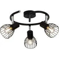 Brilliant Lampe Blacky Spirale 3flg noir | 3x D45, E14, 40W, approprié pour les lampes à gouttes (non incluses) | approprié pour les ampoules LED