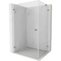Mexen Lunar-B paroi de douche pivotante gauche 85 x 80 cm, transparent, cuivre brossé - 832-085-080-65-00-L
