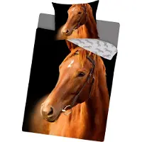 Excellent Linge de lit double face 140x200 cm - Cheval marron