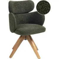 Beliani Chaise de salle à manger pivotante vert foncé boucle pieds en bois style scandinave