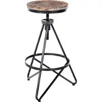 CLP Tabouret de bar Karla, réglable en hauteur, style industriel, argenté