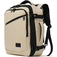 TRVLMORE Sac de voyage - Sac à dos 25L - Bagage à main - Anti-éclaboussures - Sac à dos - Sac de week-end - Mesdames et Messieurs - Beige