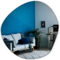 Tulup Miroir Organique Asymétrique Élégant 95,7 cm x 96,6 cm Miroir décoratif exclusif pratique pour le maquillage et le rasage Idéal pour lentrée le couloir ou le dressing