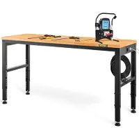 Vevor Établi Garage Atelier 122x61x97 cm Table de Travail Hauteur Réglable 72-97 cm