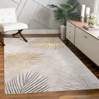 Paco Home Tapis salon à poils courts Feuilles Floraux Arc-en-ciel Géométrique Dimensions 160 x 230 cm