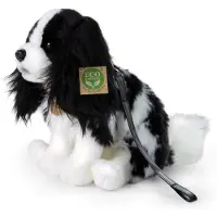 Rappa Chien en peluche King Charles, avec laisse, 27 cm, ÉCOLOGIQUE