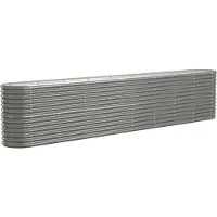 vidaXL Lit surélevé Acier revêtu par poudre 332x40x68 cm Gris